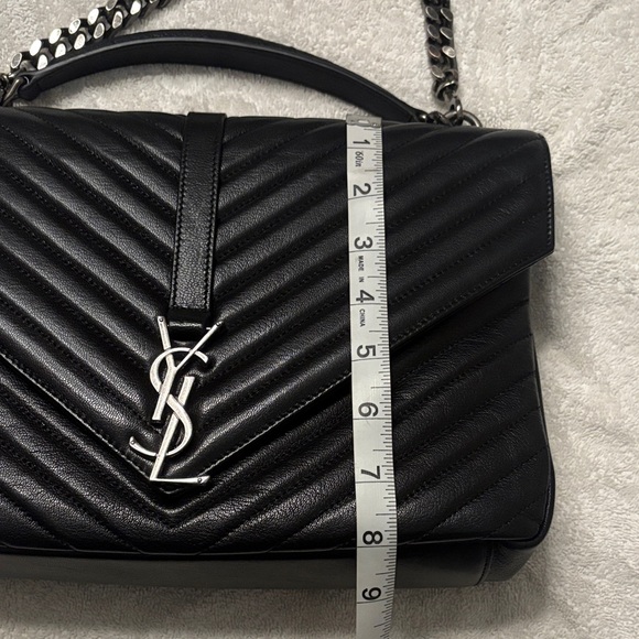 Yves Saint Laurent Black Chevron Shoulder Bag - Picture 4 of 15